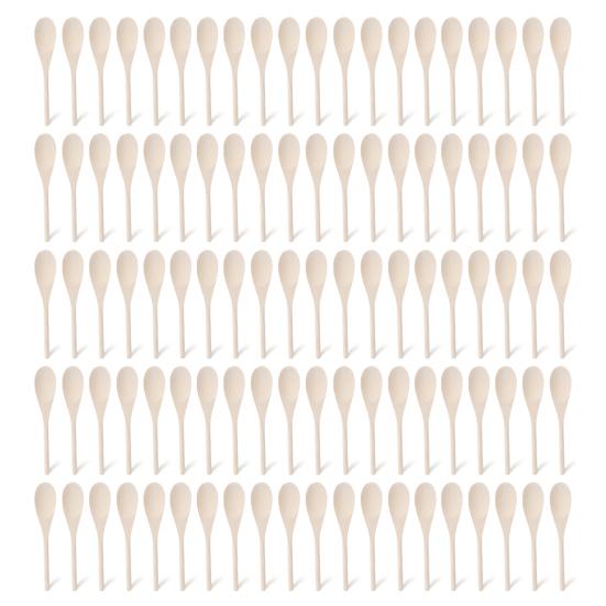 

100Pcs 8 Inch Wooden Spoons Bulk, Gifts for Mom Cooking Kitchen Wooden Spoons,