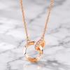 Fall In Love Interlocking Circles Pendant Necklace Women Rose Gold Silver Double Ring CZ Pendant Jewelry Gift for Anniversary Valentine's Day Daily