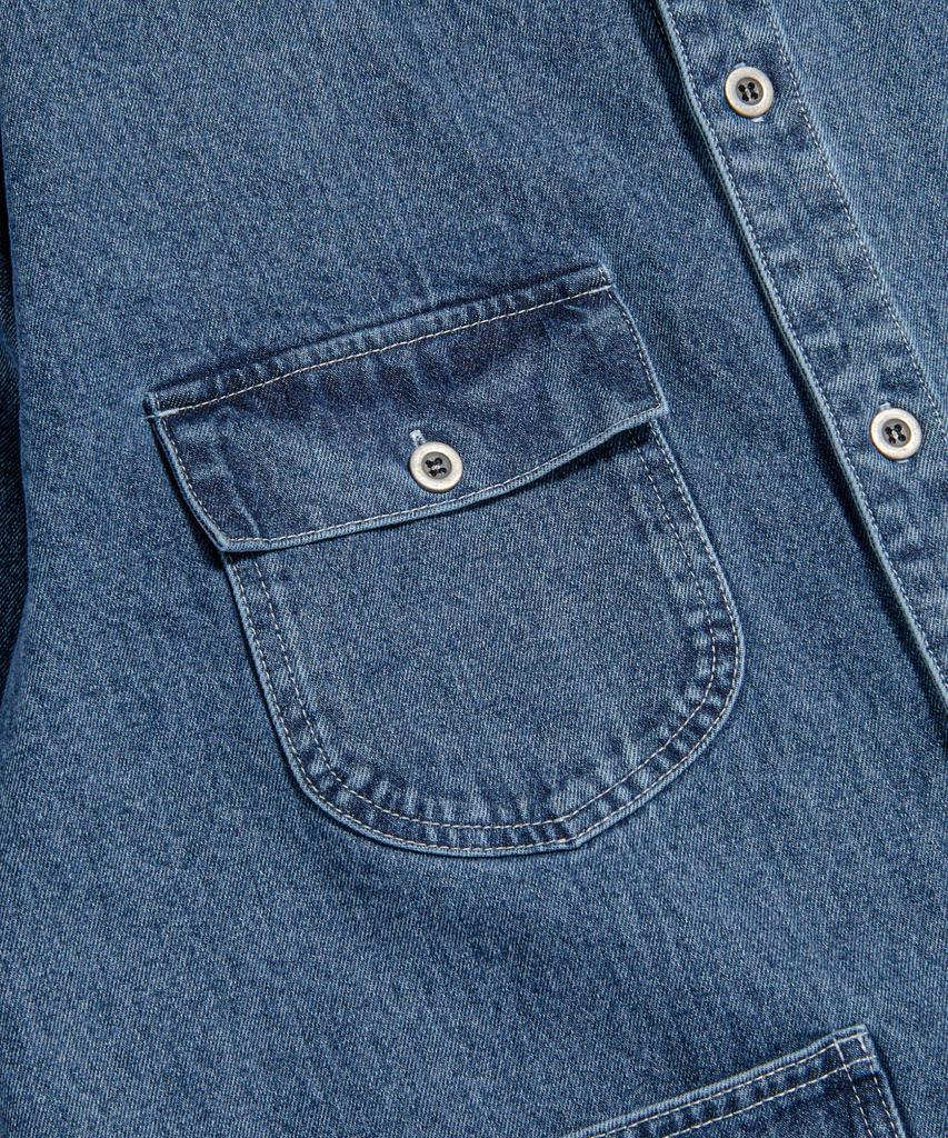 ESPIONAGE Denim Coverall Shirt Jacket Washed Indigo