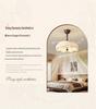 Vintage Song-Style Ceiling Fan Light with Printed Fabric Shade for Bedroom and Dining Room