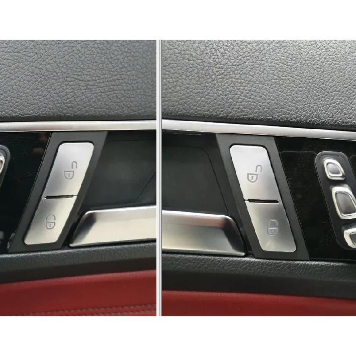 Door unlock and lock button stickers for Mercedes Benz old C-Class W204, old E-Class W212, etc