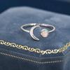 Yun Miao Stylish Moonstone Open Ring for Women - European & American Design
