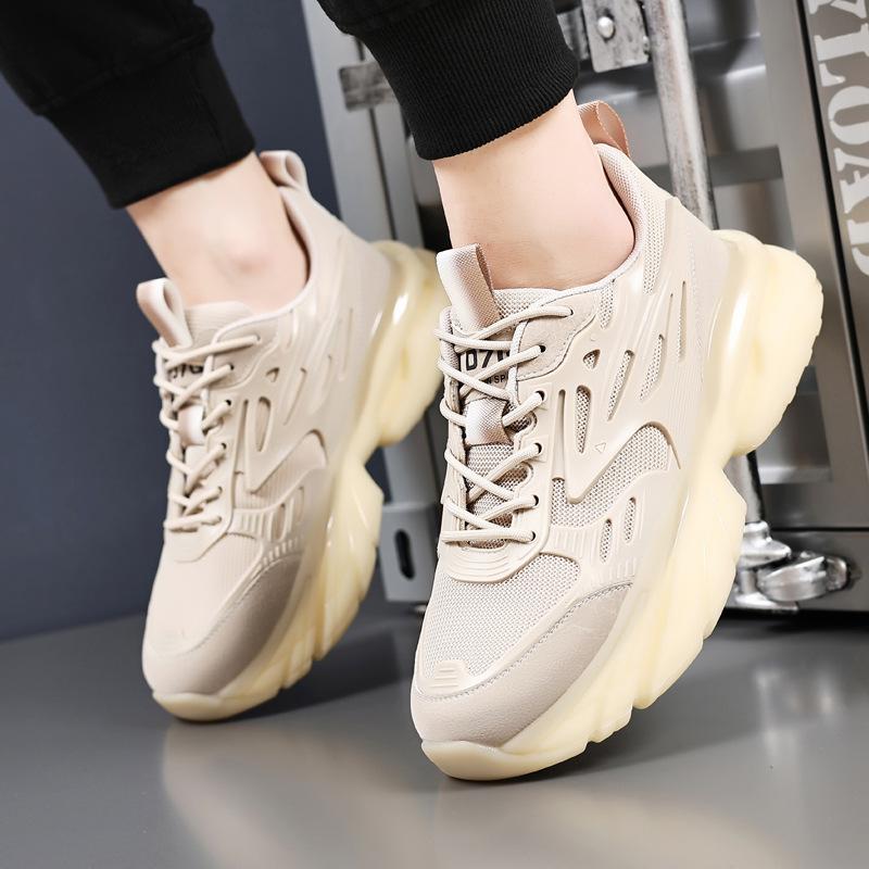 Summer New Fashion Breathable Mesh Shoes Men's Personality Trend Sports Platform Shoes Student Casual Dad Shoes