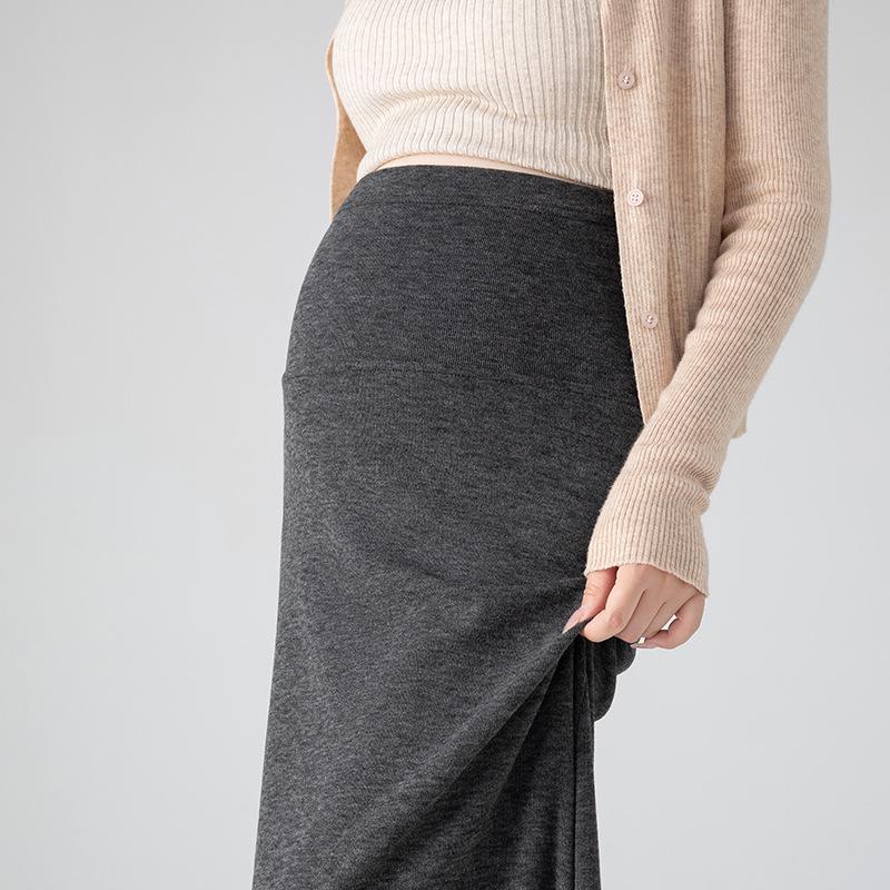 Maternity High-Waist Support Fishtail Skirt – Soft, Stretchy A-Line Design for Spring M