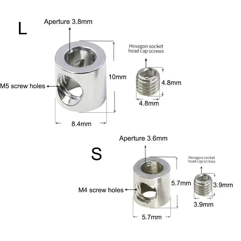 10PCS For 1/2mm Steel Wire Sling Clamps Double Holes Metal Copper Clip Stainless Steel Rope Sling Tool Fastening Accessories