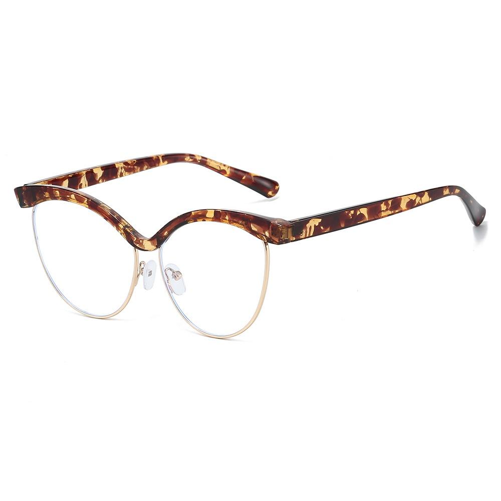 Anti Blue Light Cat Eye Fashion Retro Eyebrow Glasses  New Leopard Print Anti Radiation Simple Versatile Unisex Glasses