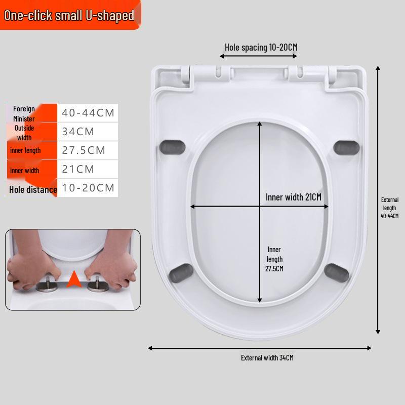 Universal Thickened One-Click Toilet Seat Cover for Household Flush Toilets