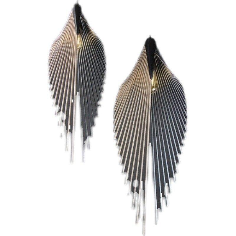 Retro dekorativer Kronleuchter, weiche Dekoration, Modellzimmer, schmiedeeiserner Vogelflügel, hängender Draht, Schlafzimmer, Tischlampe