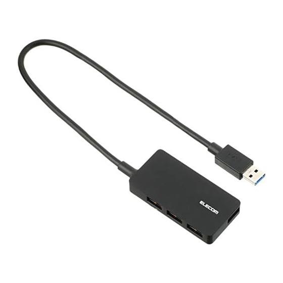 USB-концентратор ELECOM на 4 порта USB 3.0 с адаптером питания, черный U3HS-A420SBK