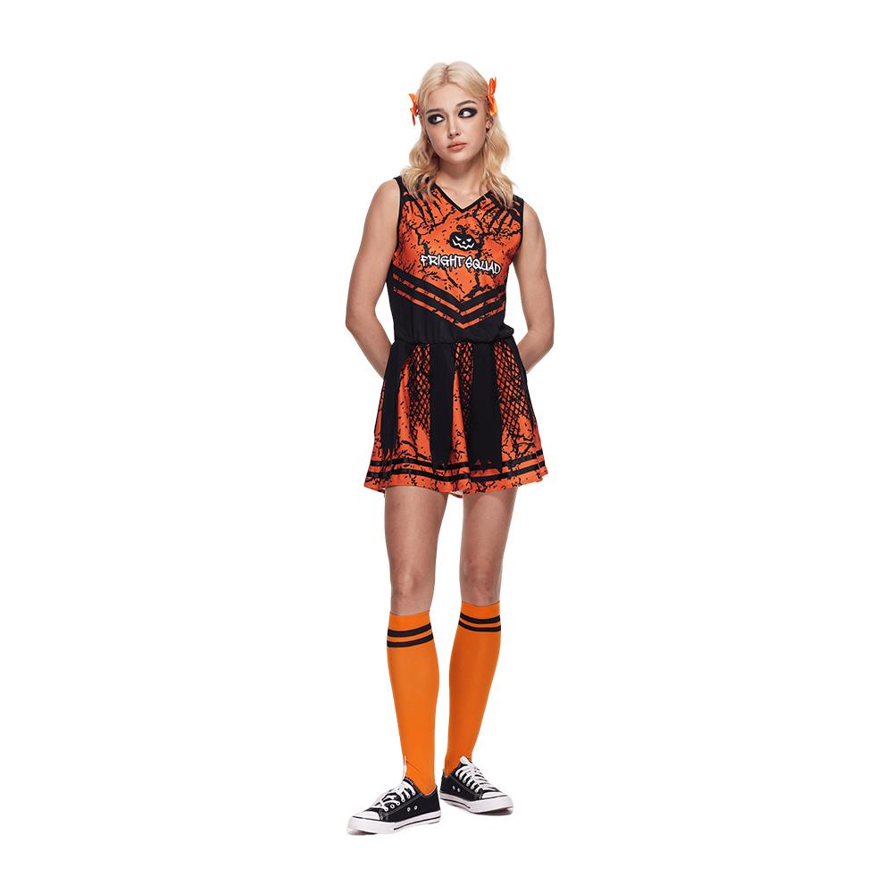 Women Scary Cheerleader Costume Halloween Adult Evil School Suit Cool Sporty Outfit