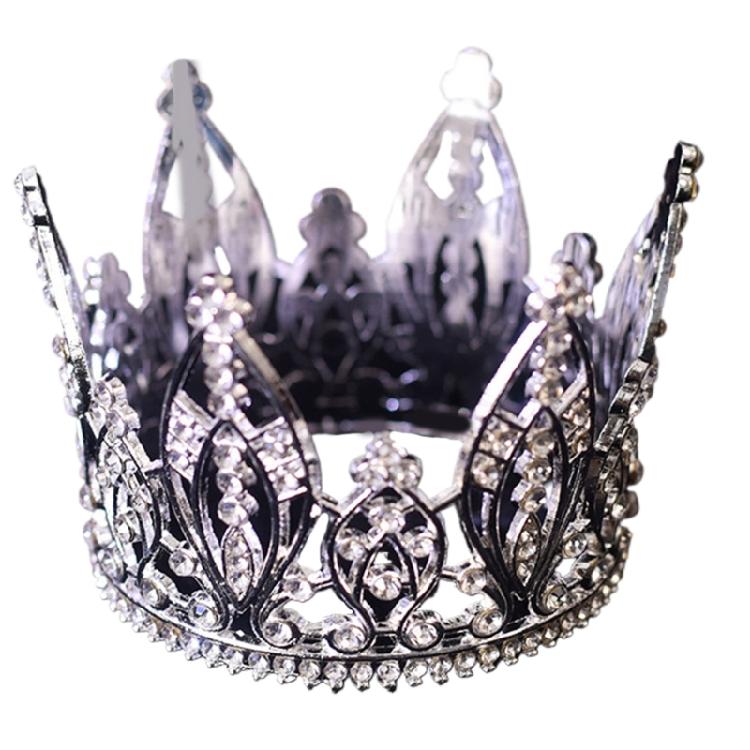 Elegant Queen Tiaras for Roleplay Party  Crown Music Festival Headwear Rhinestones Crownpiece Bridal Shower Headpiece