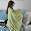 Universal Thick Warm Fleece Blanket Solid Color Plush Soft Sofa Blanket Square Texture Comfortable Bed Blanket Travel Use