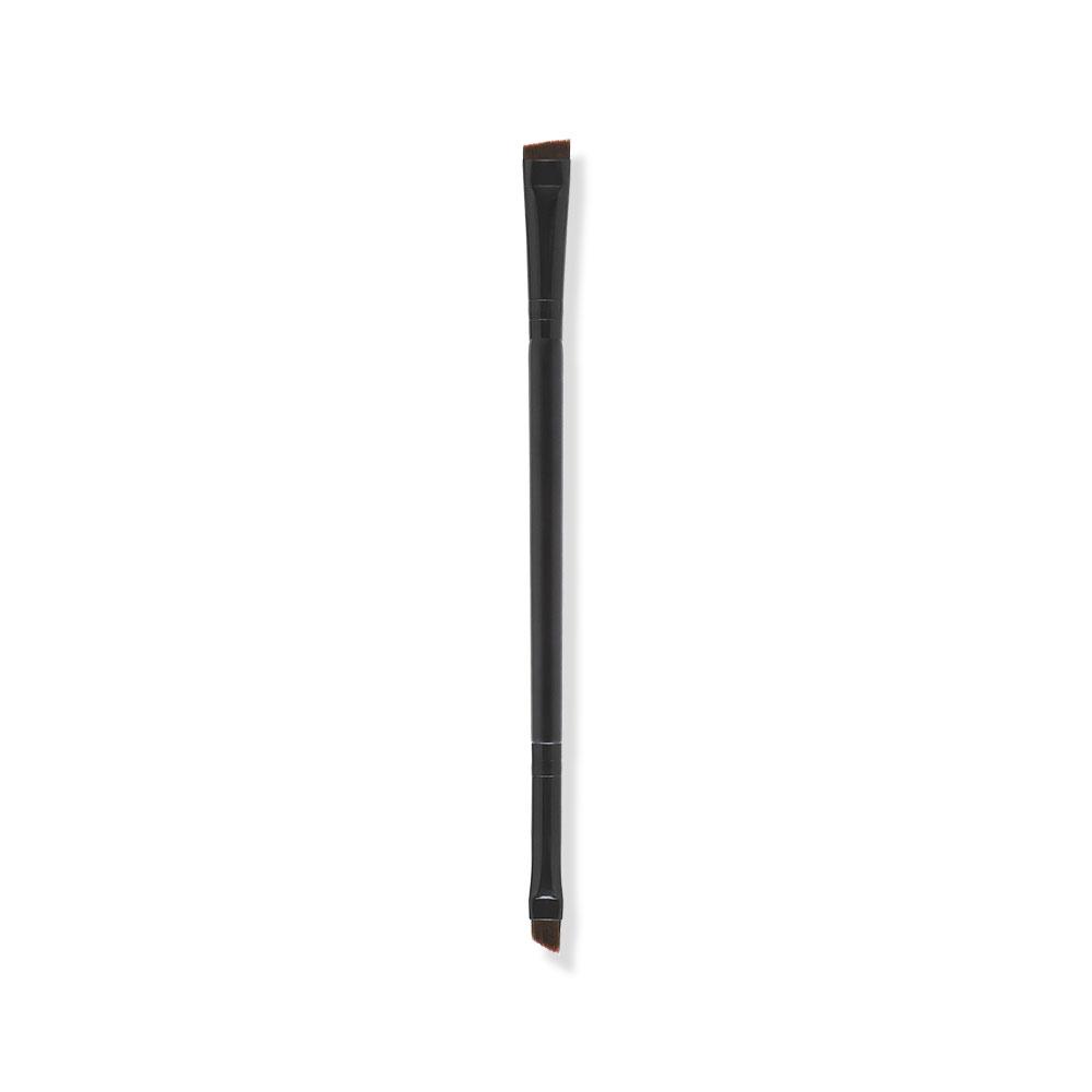HMU Custom Logo Black 5PCS Synthetic Hair Wooden Handle Double Ended Eyeshadow Blending Eyebrow Powder Foundation Makeup Brush
