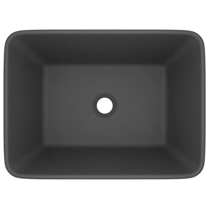 VidaXL Lavabo de Luxe Vasque à Poser de Toilette Lave-mains de Salle de Bain Salle Cosmétique Rectangulaire Gris Foncé Mat 147049