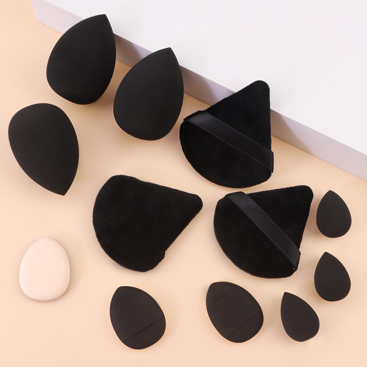 

Маленький, средний и большой комбинированный набор из 12 предметов, пуховка для макияжа, необходимая для начинающих, косметический набор, спонж для макияжа, тональная основа чёрный