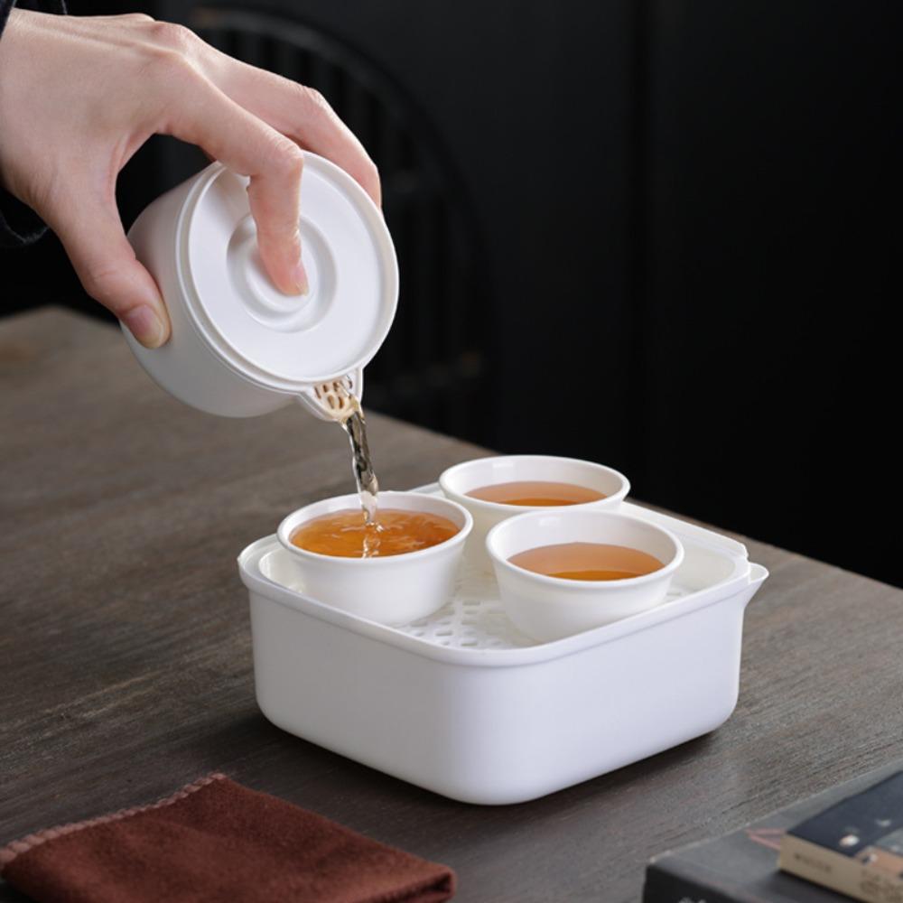 Plastic Portable Travel Tea Set Disposable Camping Tea Set Practical Kung Fu Tea Set  Picnic