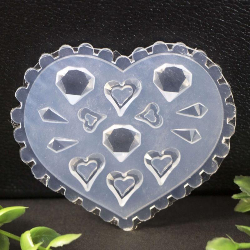 3D Rose Heart Fish Shaped Mold Nail Art Mold Silicone Combination Decorative Mold Nail Art Making Tool Carving Mould