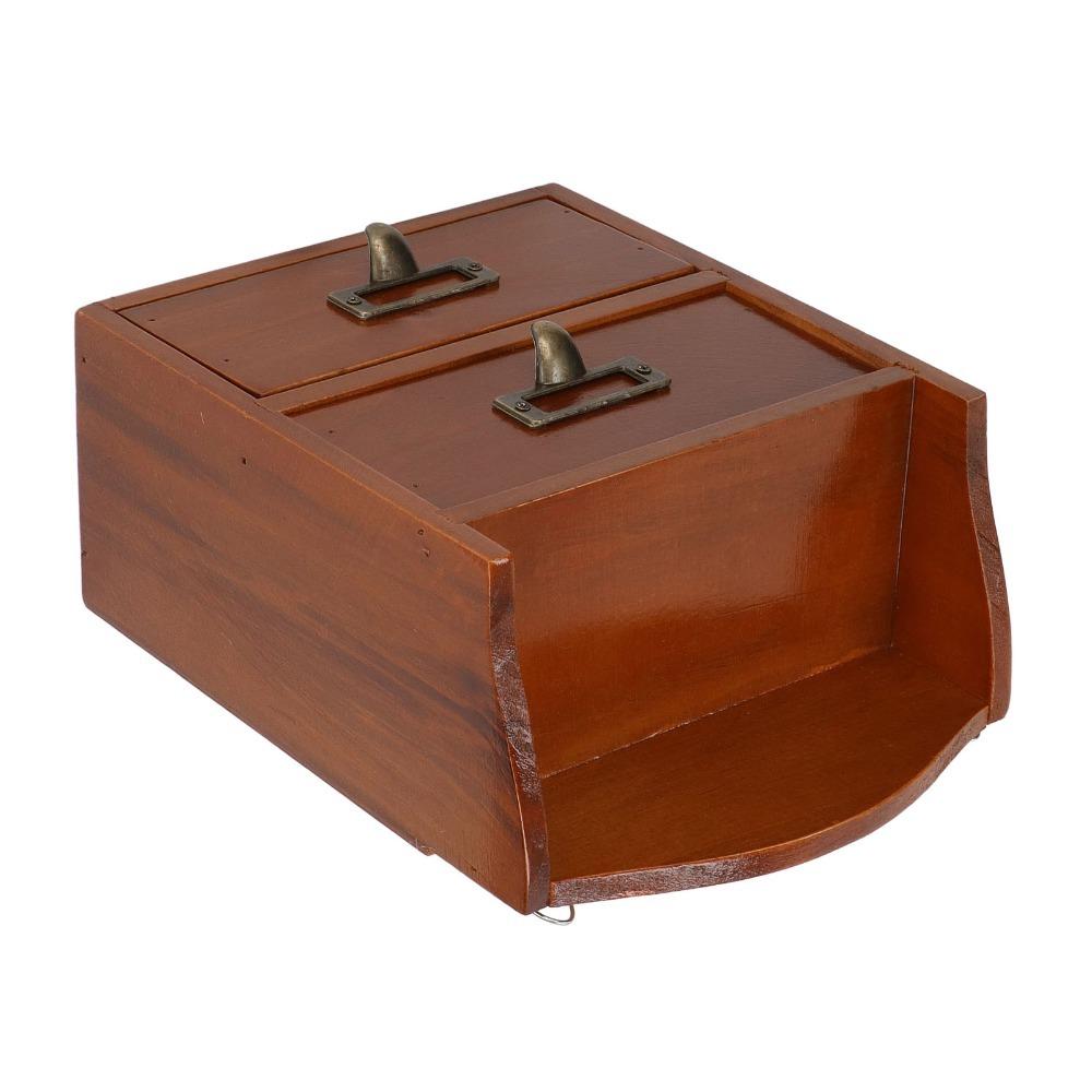 3pcs Wood Desktop Storage Box With Drawers Storage Cabinet Wooden Storage Box For Kitchen