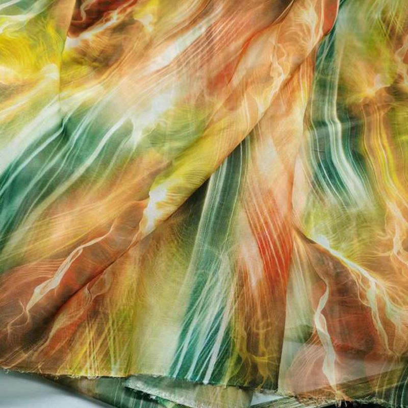 Tessuto chiffon elegante 2/4/6M 30D semi trasparente tessuto sfumato di colore per fai da te cucito Hanfu abito estivo gonna camicia velo