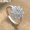 925 Silber Große Blume Kristall 7-10 Ring Charm Zubehör Für Frauen Schmuck