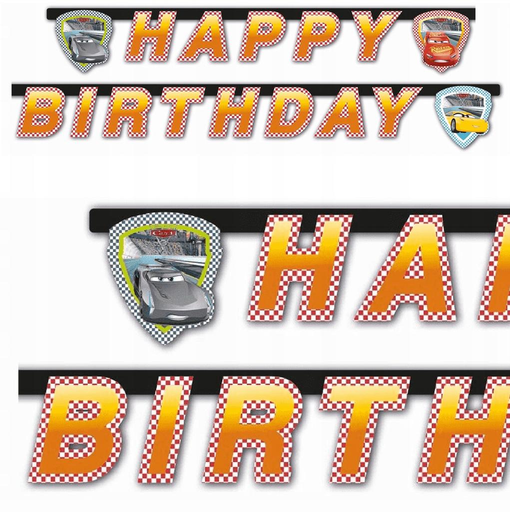 Baner Urodzinowy Happy Birthday Cars 3, 2M
