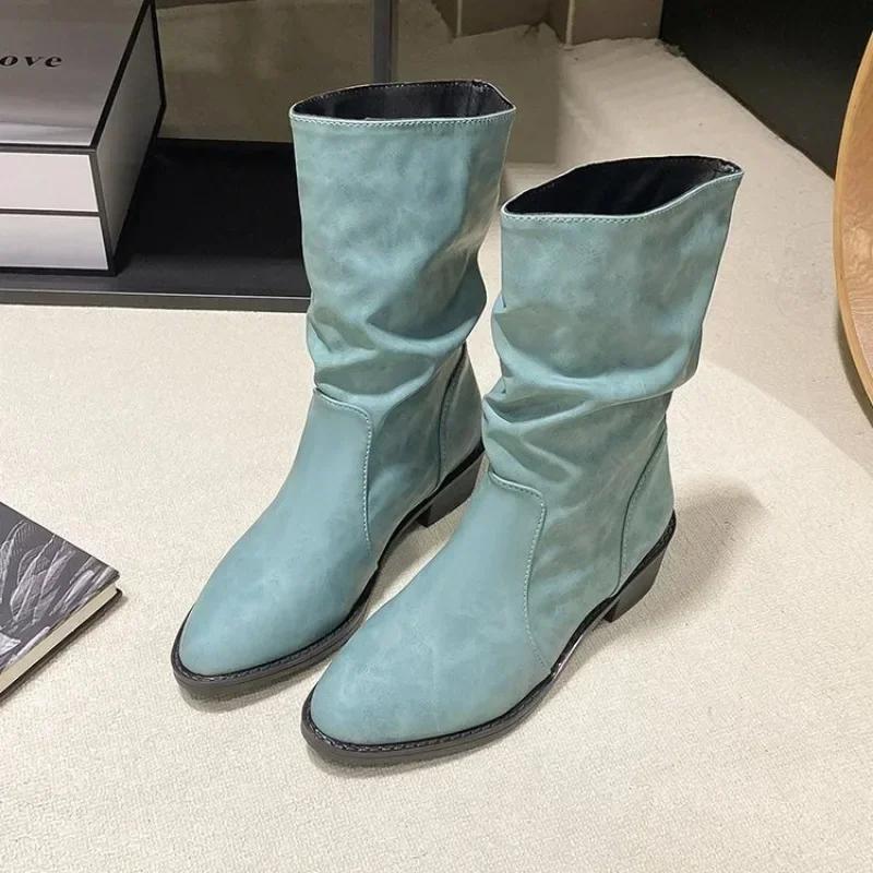 Fashion Sexy Women’s Boots Winter Keep Warm Over The Knee Boot Faux Suede Thigh High Boots Round Head Comfortable Lace Up Shoes Low Heel