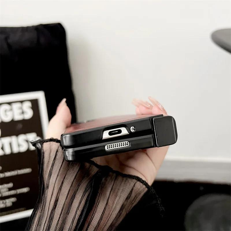 Matte Luxury Soft Leather Folding Hingle Shockproof Protection for Samsung Galaxy Z Fold 6 5 4 3 Case Back Cover Phone Accessory