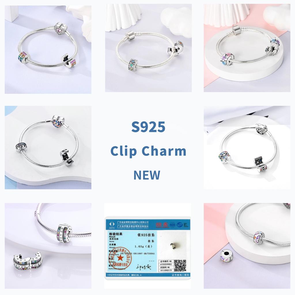 Retro Round Clip Charms Copper Original Zircon Cat Paw Love Forever Spacer Charm Stopper For Diy Jewelry Bracelet
