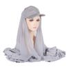 New Colors Chiffon Hijab With Base Ball Cap Summer Sports Cap With Chiffon Hijabs Ready To Wear Instant Chiffon Sport Hijabs
