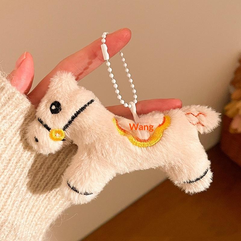 Cute Horse Year Pony Mascot Plush Doll Stuffed Toy Keychain Pendant Bag Hanging Chinese  Year Blessing Souvenir Gifts