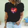 Fashion Women Heart of FirePrint T Shirt Funny Casual O-neck Short Sleeves T-shirt Summer Female Tee Shirt