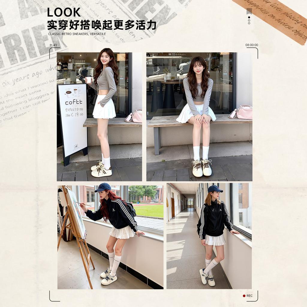 Flat spring new German training shoes casual sports shoes platform white board shoes
