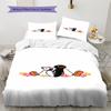 Juego de ropa de cama con estampado PINGU, funda nórdica y funda de almohada. Regalo ideal para el hogar y cumpleaños. (1 * funda nórdica + 2 * fundas de almohada, sin núcleo)