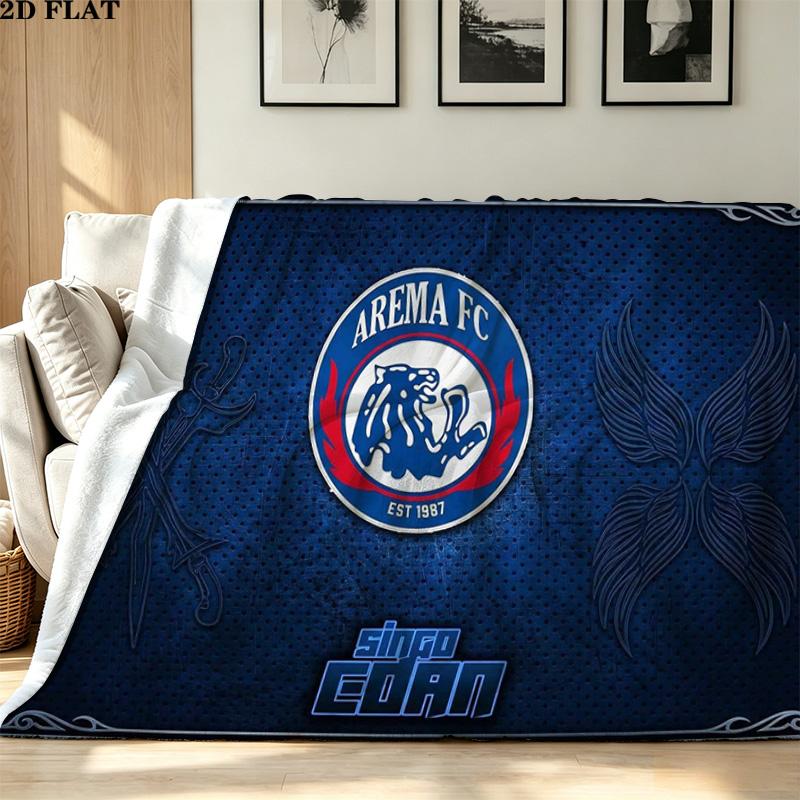 Arema FC Print Flannel Blanket High Quality Warm Comfortable Cover for All Seasons Perfect for Gifts Home Decor