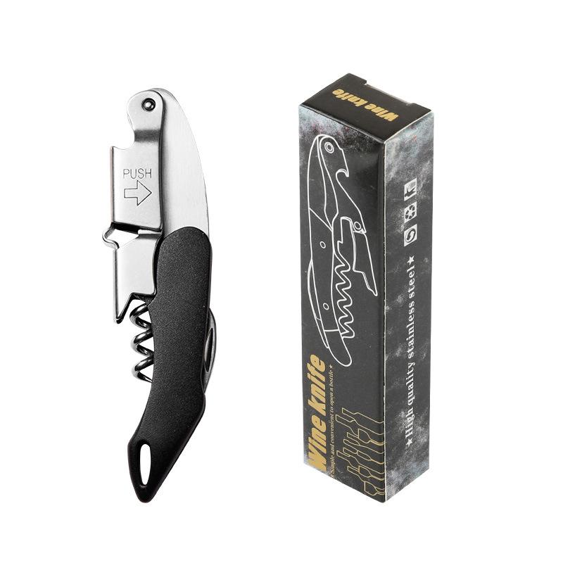 Stainless Steel Corkscrew Wine Key Beer Bottle Opener Foil Cutter Wood Handle Openers Waiters Wine Knife Corkscrews Sommelier