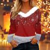 Camicie a Maniche Lunghe da Donna Magliette Carine Stampe Natalizie Magliette Bluse Casual Taglie Forti Top Basic Pullover