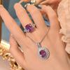Square Dry Rose Necklace Pendant Imitation Alexander Stone Pigeon Egg Ring High Carbon Purple Diamond Color Treasure Set Female
