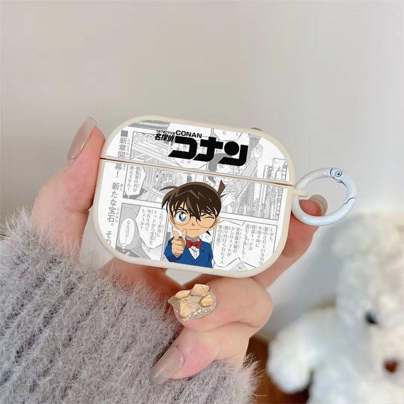 

Чехол для Airpods4 Защитный чехол Активное шумоподавление Apple 3-го поколения Чехол для Bluetooth-наушников Pro 2-го поколения 2 Чехлы для наушников Японский мультфильм Apple Airpods Pro [Conan] Send White Ring