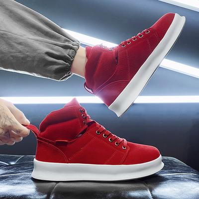 Streetwear High Top Ανδρικά Παπούτσια Skateboard Μόδα Casual Σουέτ Κόκκινα Αθλητικά Παπούτσια Άνδρας Εξωτερικού Χώρου Πλατφόρμα Αντιολισθητικά Ανδρικά Παπούτσια Skate Board