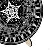 Calendar Dowsing Board Set,Round Chart Mat Sun Moon Altar Supplies Card Stand Wooden Engraving