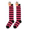 Kids' Christmas Socks Reindeer Plush Striped Knee-High Stockings Over Knee Socks Festive Holiday Wear for Boys Girls