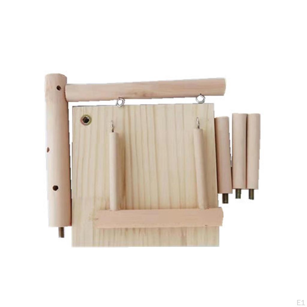 Tabletop Wood Parrots Bird Perches Swing Climbing Ladder for Cockatoo Parakeet Sturdy Portable