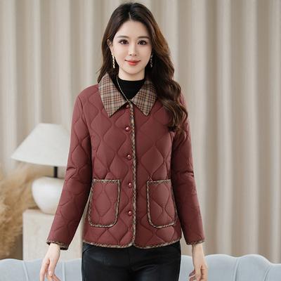 Lightweight Down Jacket  Mature Women's Turn-down  Collar