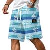 Men Casual Corduroy Drawstring Shorts Hawaiian Style Lightweight Breathable Beachwear with Pockets Comfortable Fit