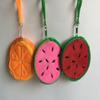 Watermelon Fruit Coin Bag With Hook 8CM Coin Pouch Keychain Pluhs Coin Purse  Put The Key/Coin