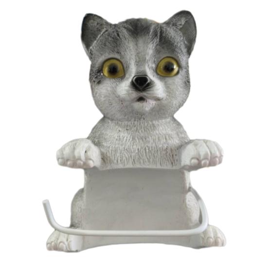 Wall Mounted Toilet Paper Holder Simple Installation Realistic 3D Printed Cat Paper Towel Holder Bathroom Decoration