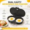 Dual Cavity Microwave Egg Poacher Heat-resistant Reusable Egg Steamer Portable Food-grade Egg Cooker Microwave