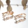 Cute Crystal Female White Zircon Stone Hoop Earrings Vintage Gold Color Wedding Jewelry For Women