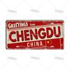 Artisian INDIA CHINA INDONESIAN License Plate Landmark State Metal Sign City Decorative Plaque Wall Decor Garage Bar Pub Club
