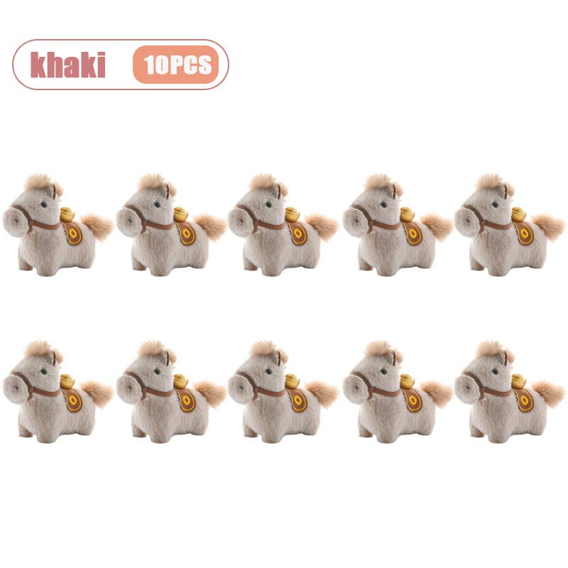 Realistic Pony Doll Horse Year Mascot Plush Toy Keychain Childrens Play Ornament Hanging Charm Animal Collectible Gift Accessory